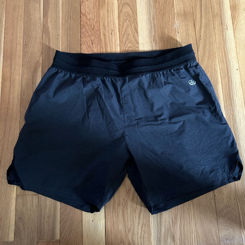 Used Mono B Off Black Men’s Athletic Shorts with Elastic Waistband Size Large
